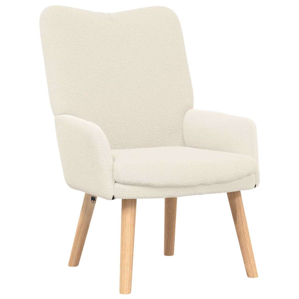 lænestol Creme 63 x 67 x 94 cm Uldstof og krydsfiner