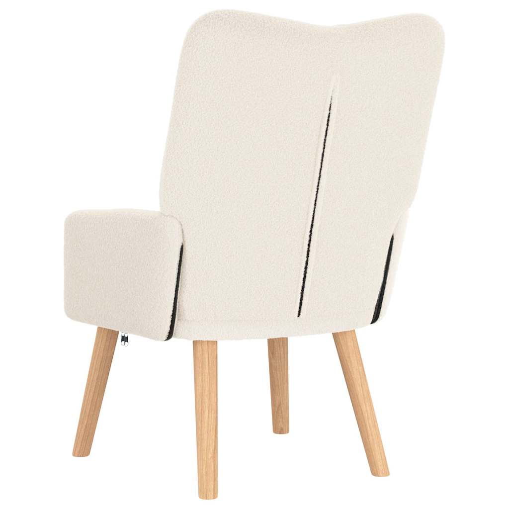 lænestol Creme 63 x 67 x 94 cm Uldstof og krydsfiner