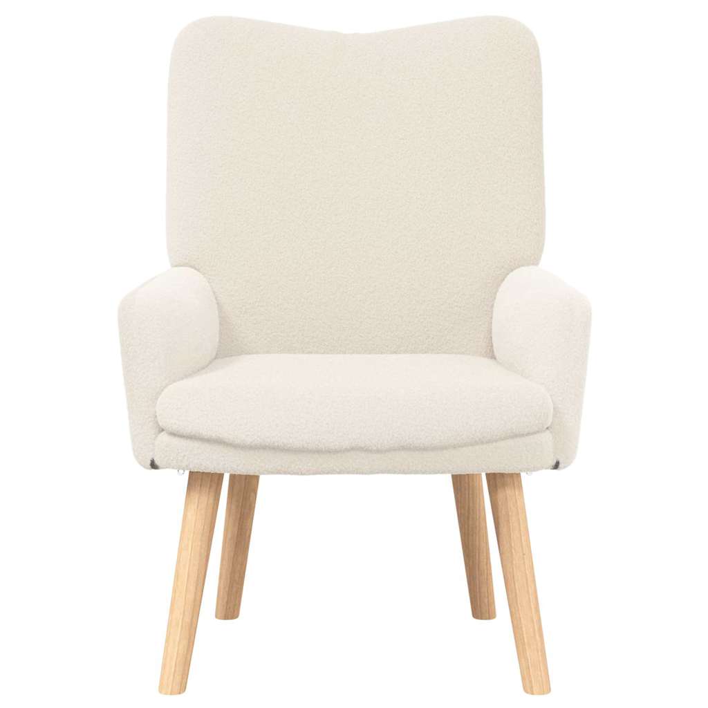 lænestol Creme 63 x 67 x 94 cm Uldstof og krydsfiner