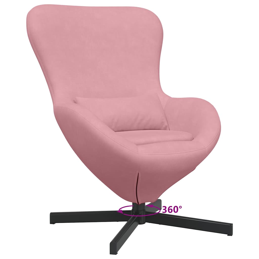 Æggestol Lyserød 63 x 73 x 90 cm Fløjl
