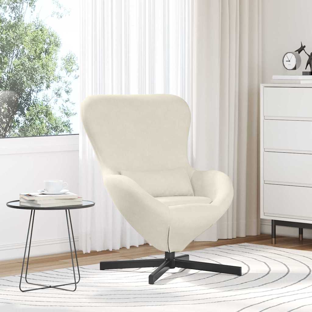 Æggestol Creme 63 x 73 x 90 cm Fløjl
