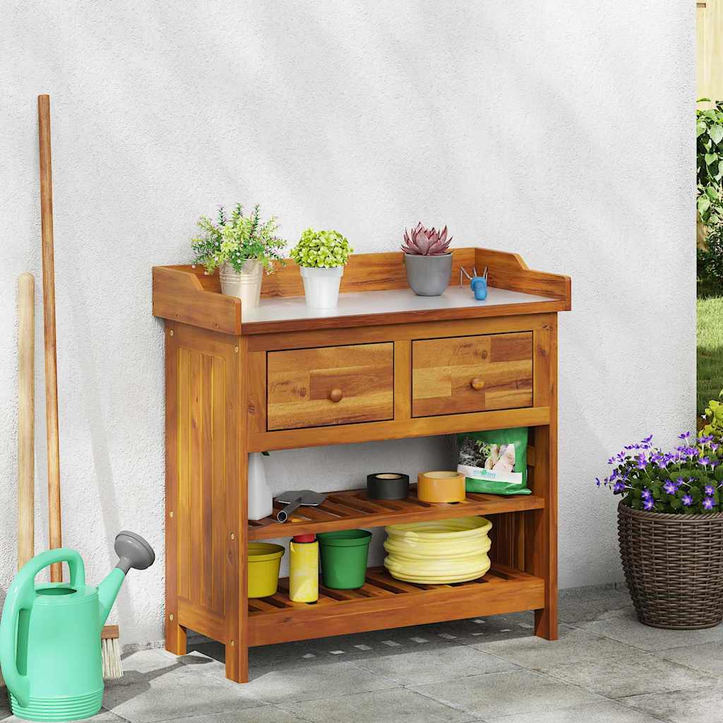 Havekabinet Naturfarvet 78 x 36,5 x 78 cm Massivt Akacietræ