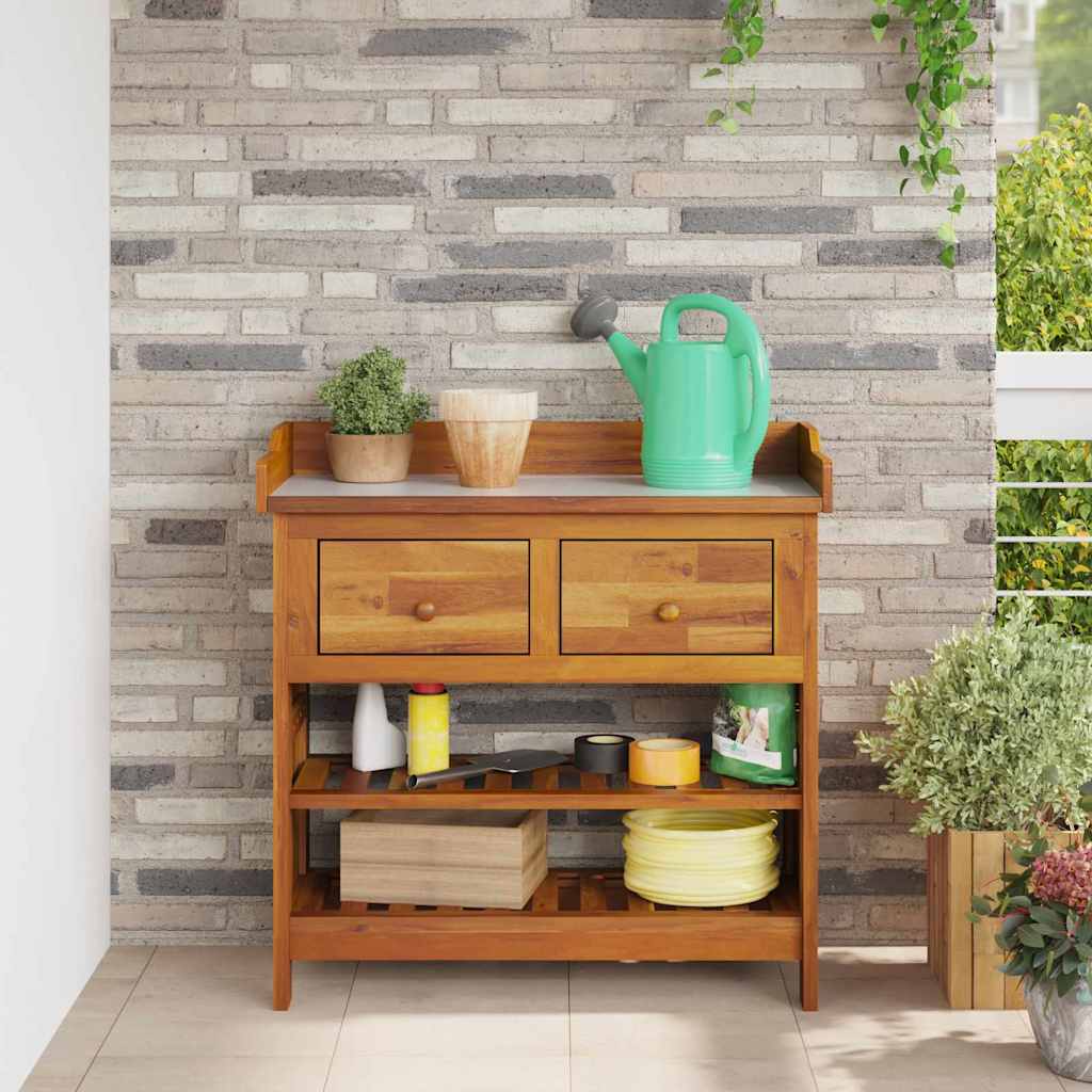 Havekabinet Naturfarvet 78 x 36,5 x 78 cm Massivt Akacietræ