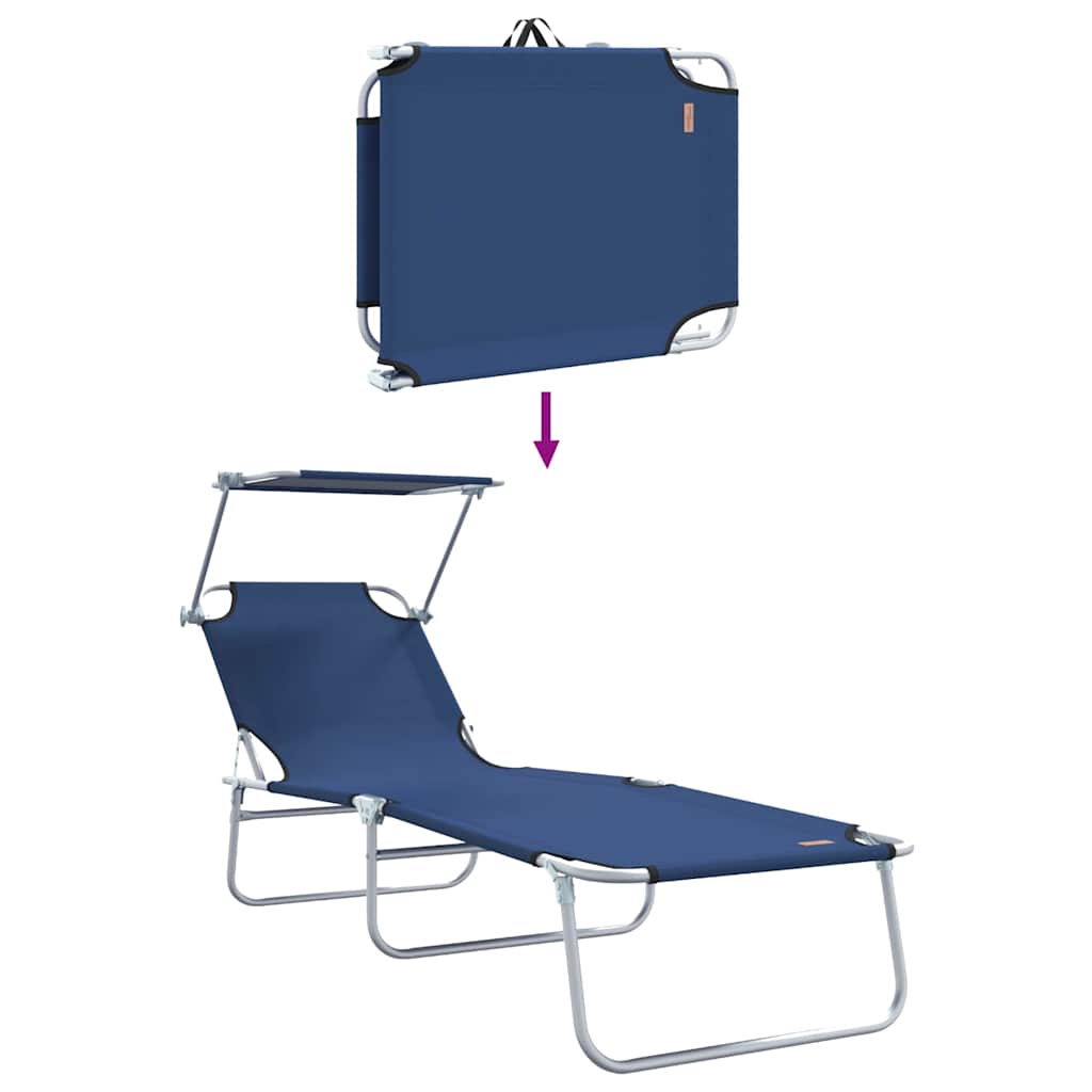 Solstol 2 stk. Polyester Blå