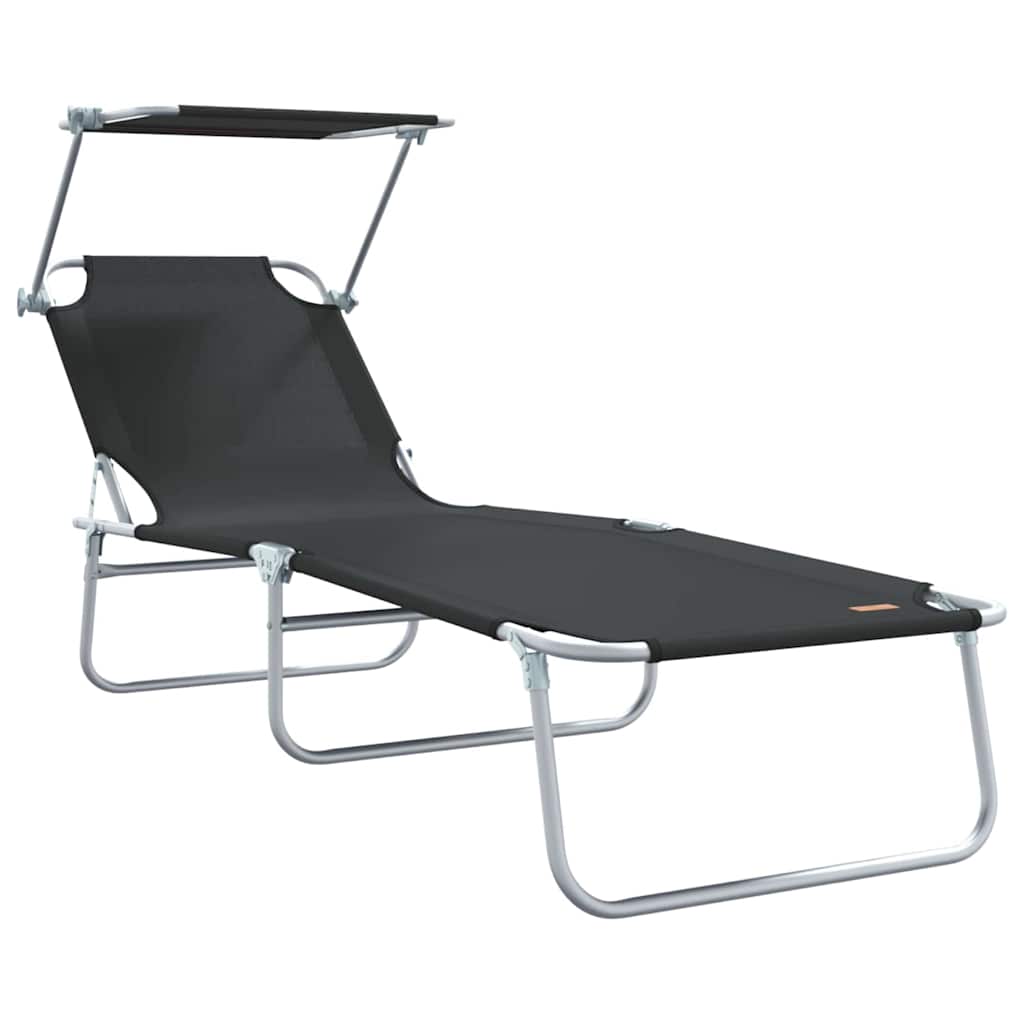 Solstol 2 stk. Polyester Sort