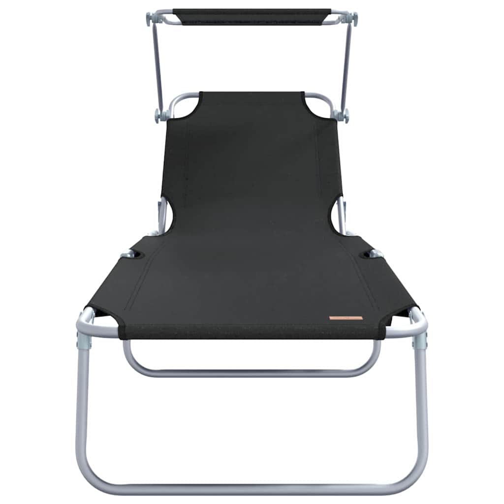 Solstol 2 stk. Polyester Sort