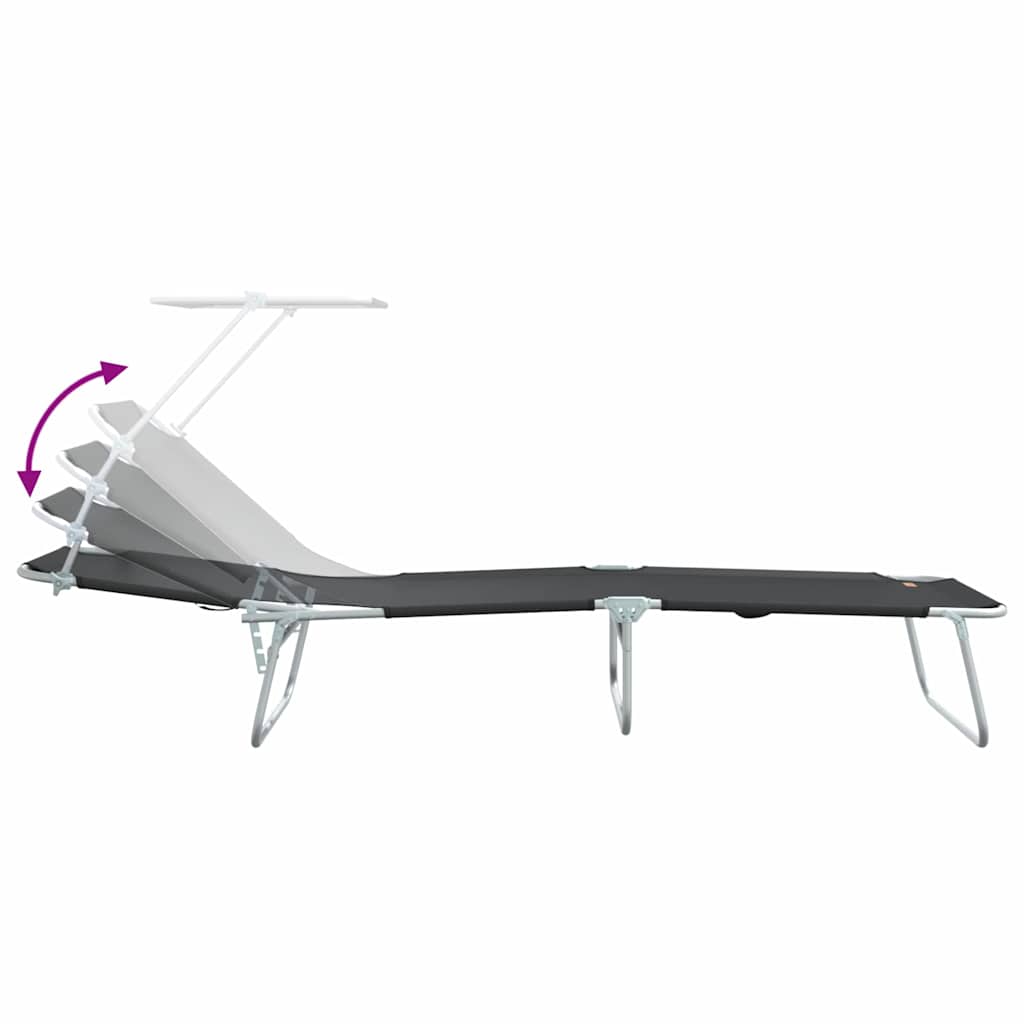 Solstol 2 stk. Polyester Sort