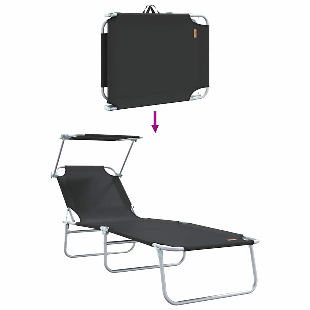 Solstol 2 stk. Polyester Sort