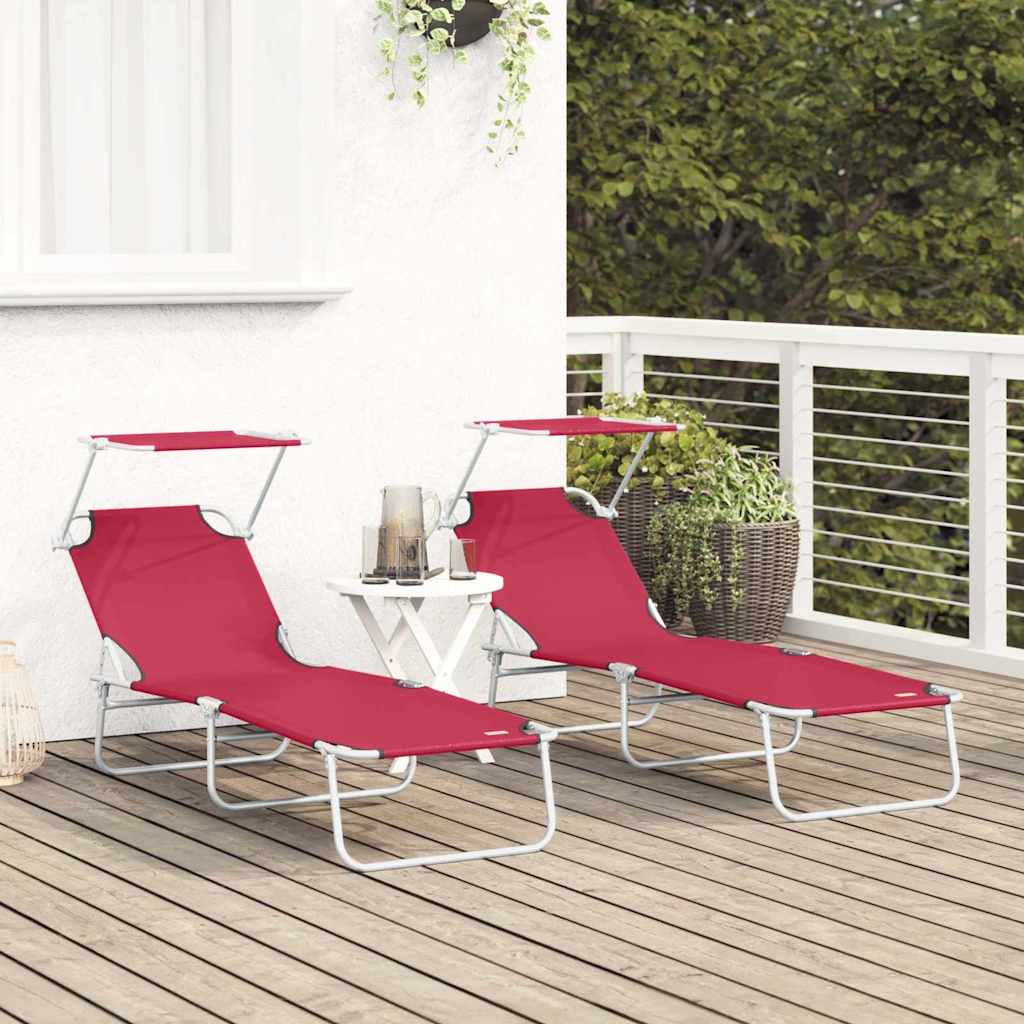 Solstol 2 stk. Polyester Rød