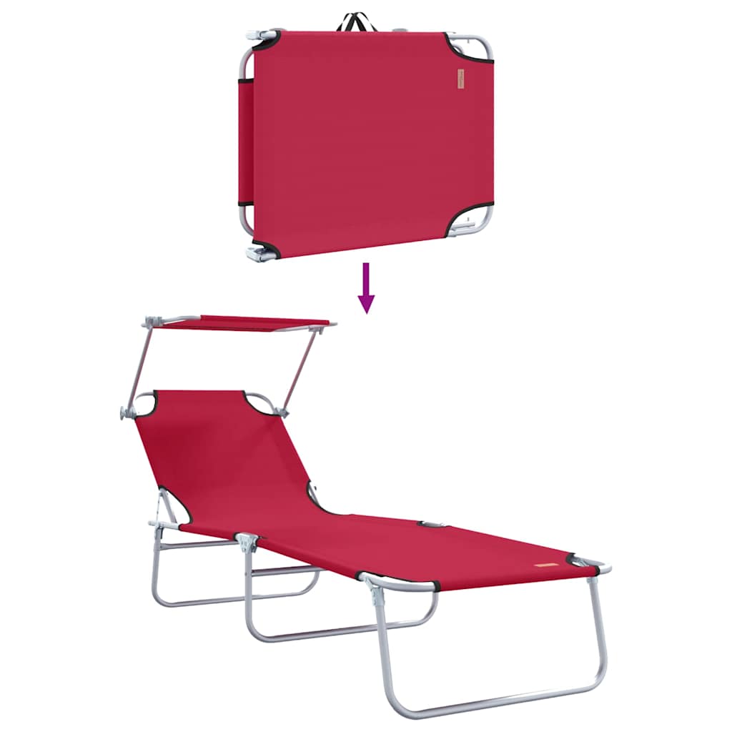Solstol 2 stk. Polyester Rød