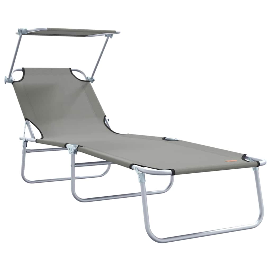 Solstol 2 stk. Polyester Grå