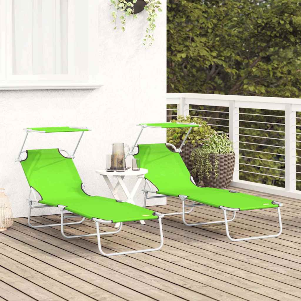 Solstol 2 stk. Polyester Grøn