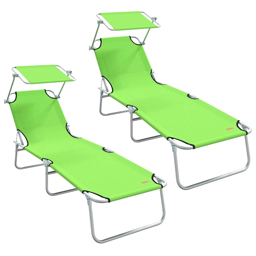 Solstol 2 stk. Polyester Grøn