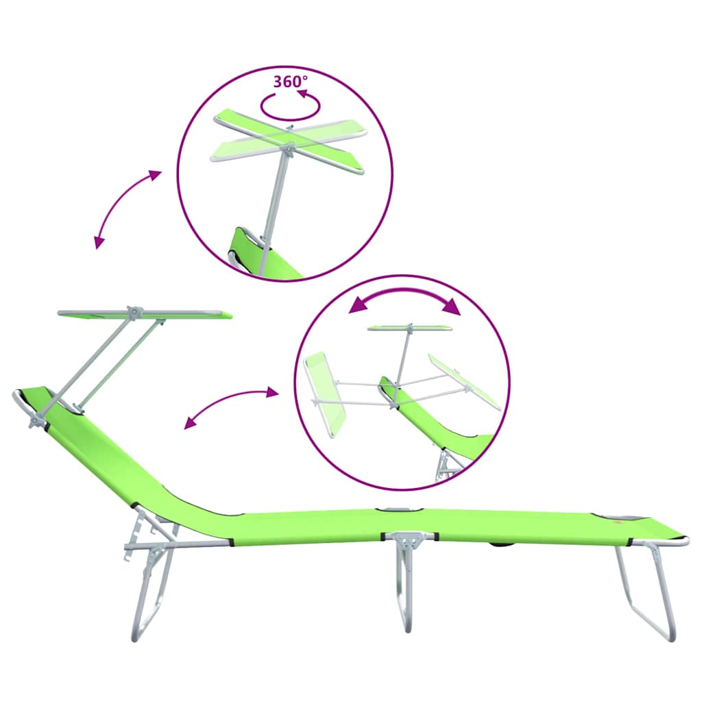 Solstol 2 stk. Polyester Grøn