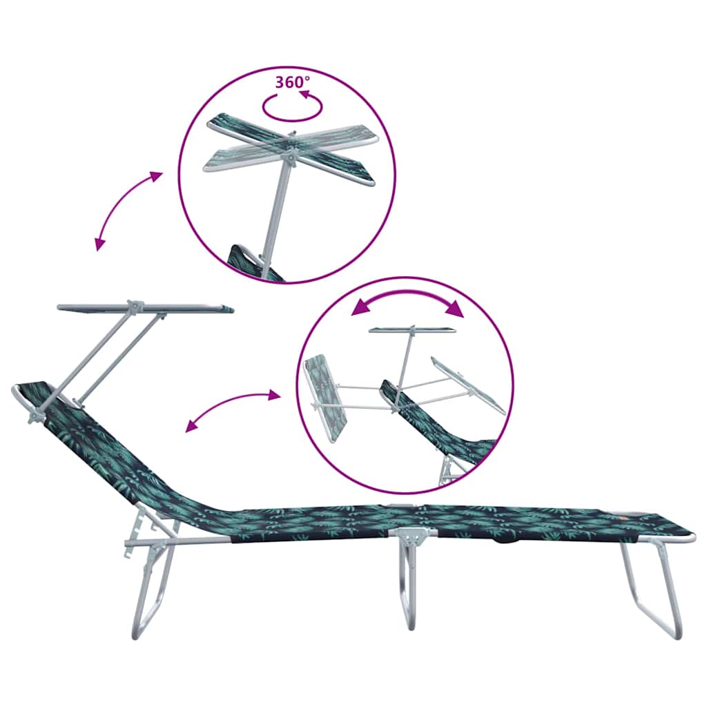 Solstol 2 stk. Polyester Grøn