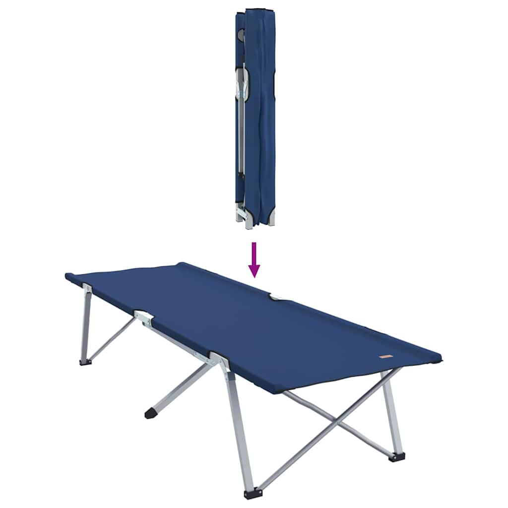 Foldende Camping Seng Blå 194 x 62,5 x 42,5 cm Oxford og Stål