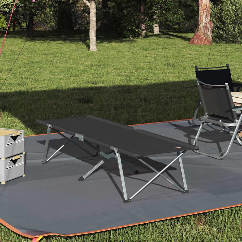 Foldende Camping Seng Sort 194 x 62,5 x 42,5 cm Oxford og Stål