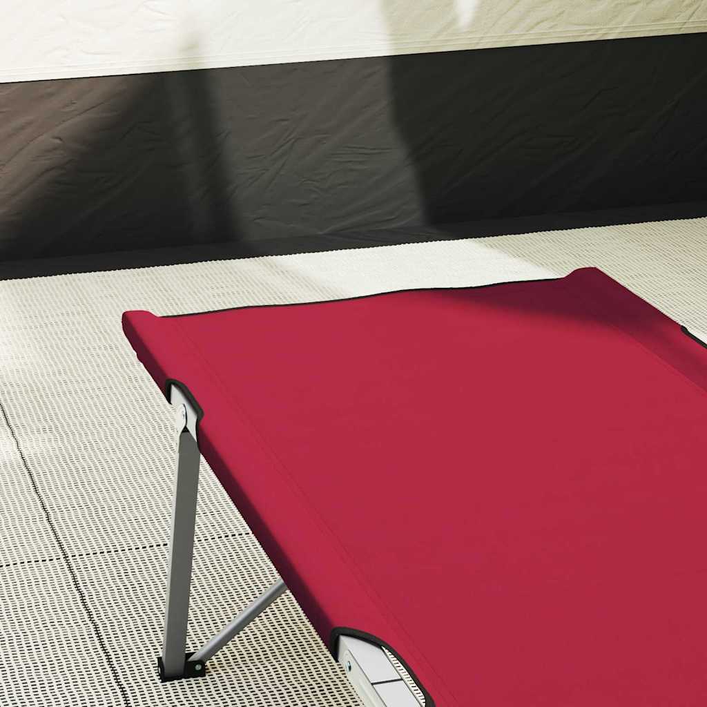 Foldende Camping Seng Rød 194 x 62,5 x 42,5 cm Oxford og Stål