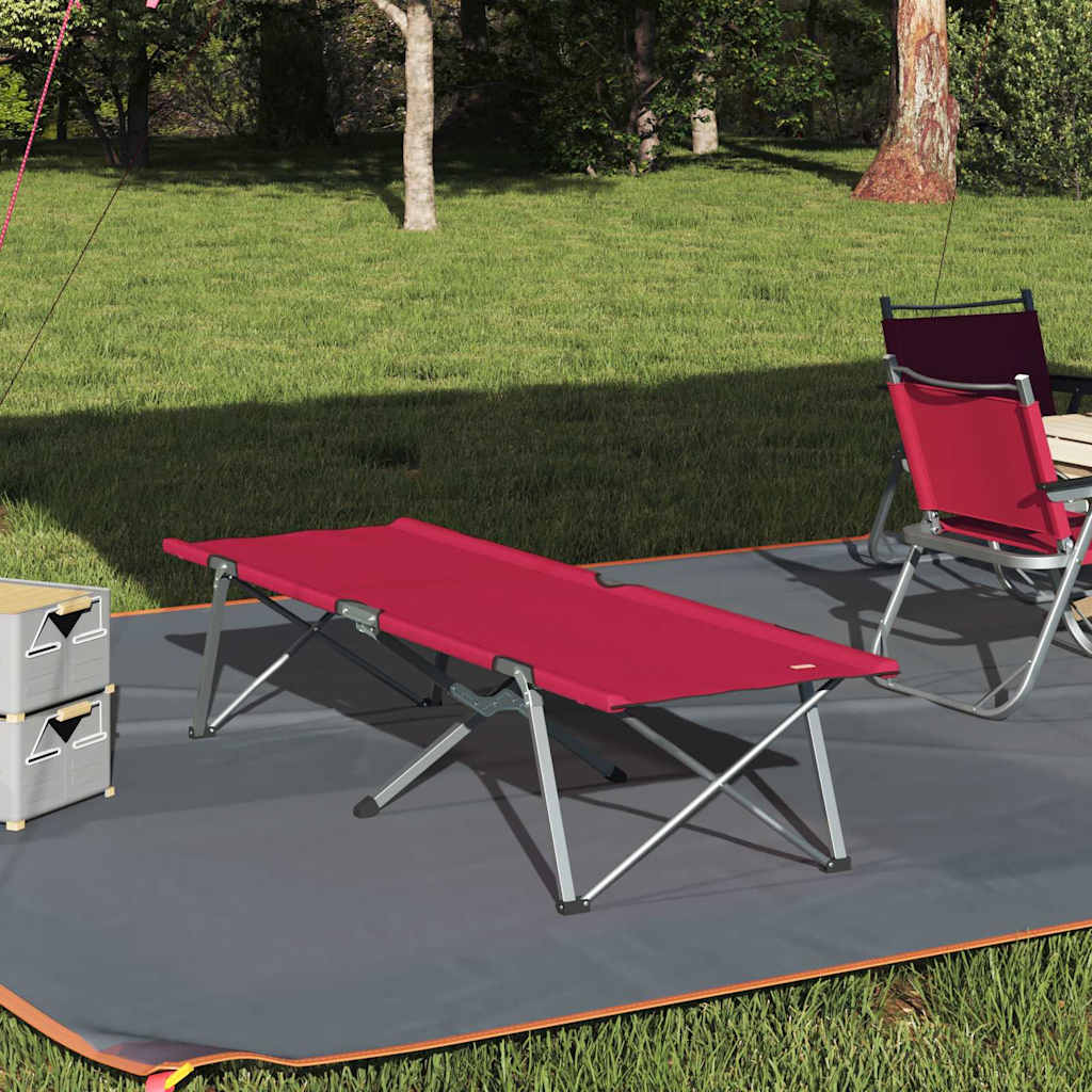 Foldende Camping Seng Rød 194 x 62,5 x 42,5 cm Oxford og Stål