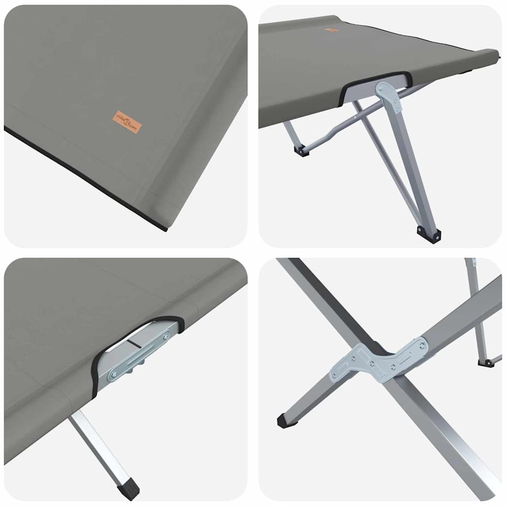Foldende Camping Seng Grå 194 x 62,5 x 42,5 cm Oxford og Stål