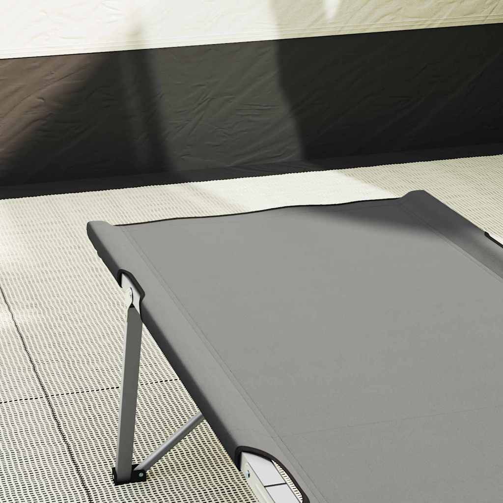 Foldende Camping Seng Grå 194 x 62,5 x 42,5 cm Oxford og Stål