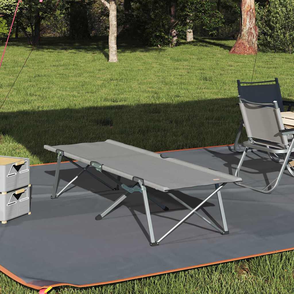 Foldende Camping Seng Grå 194 x 62,5 x 42,5 cm Oxford og Stål