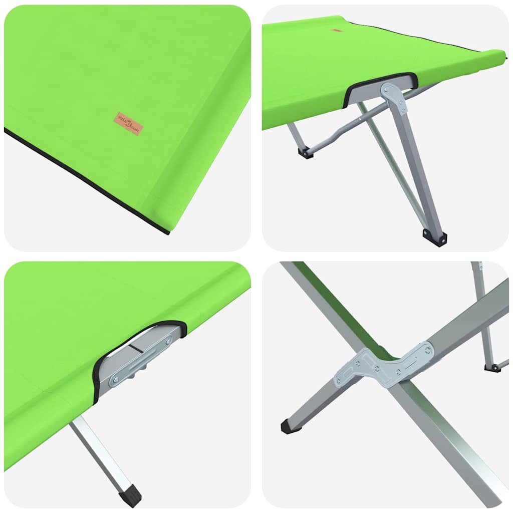 Foldende Camping Seng Grøn 194 x 62,5 x 42,5 cm Oxford og Stål