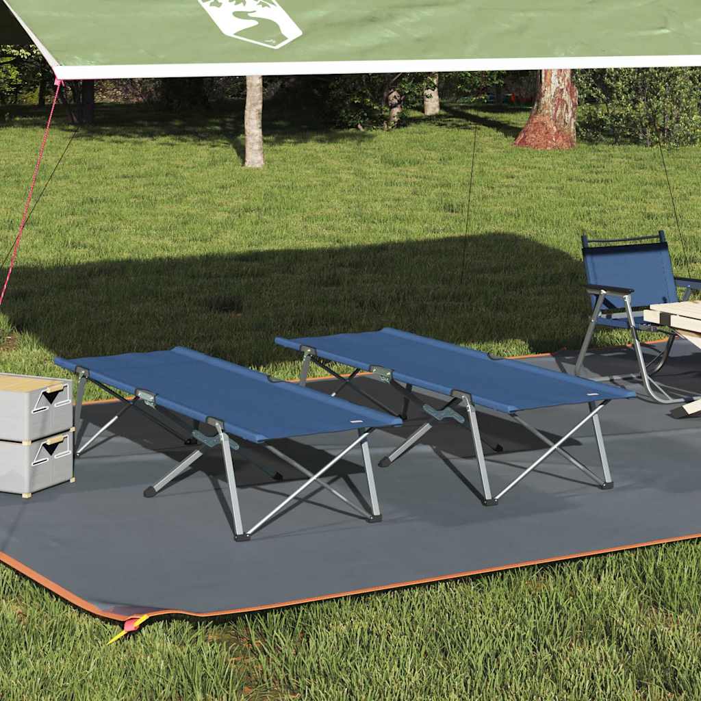 Foldende Camping Seng 2 stk. Blå 194 x 62,5 x 42,5 cm
