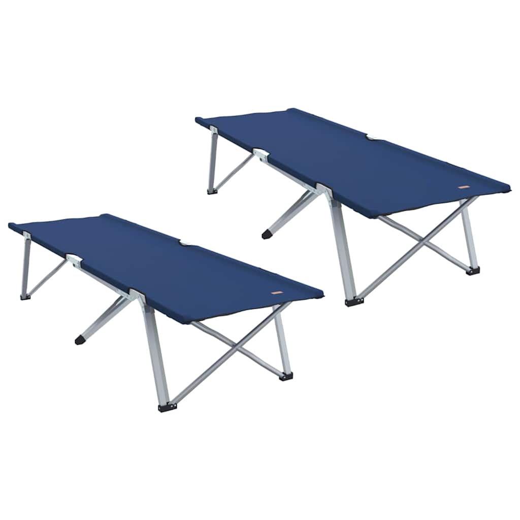 Foldende Camping Seng 2 stk. Blå 194 x 62,5 x 42,5 cm