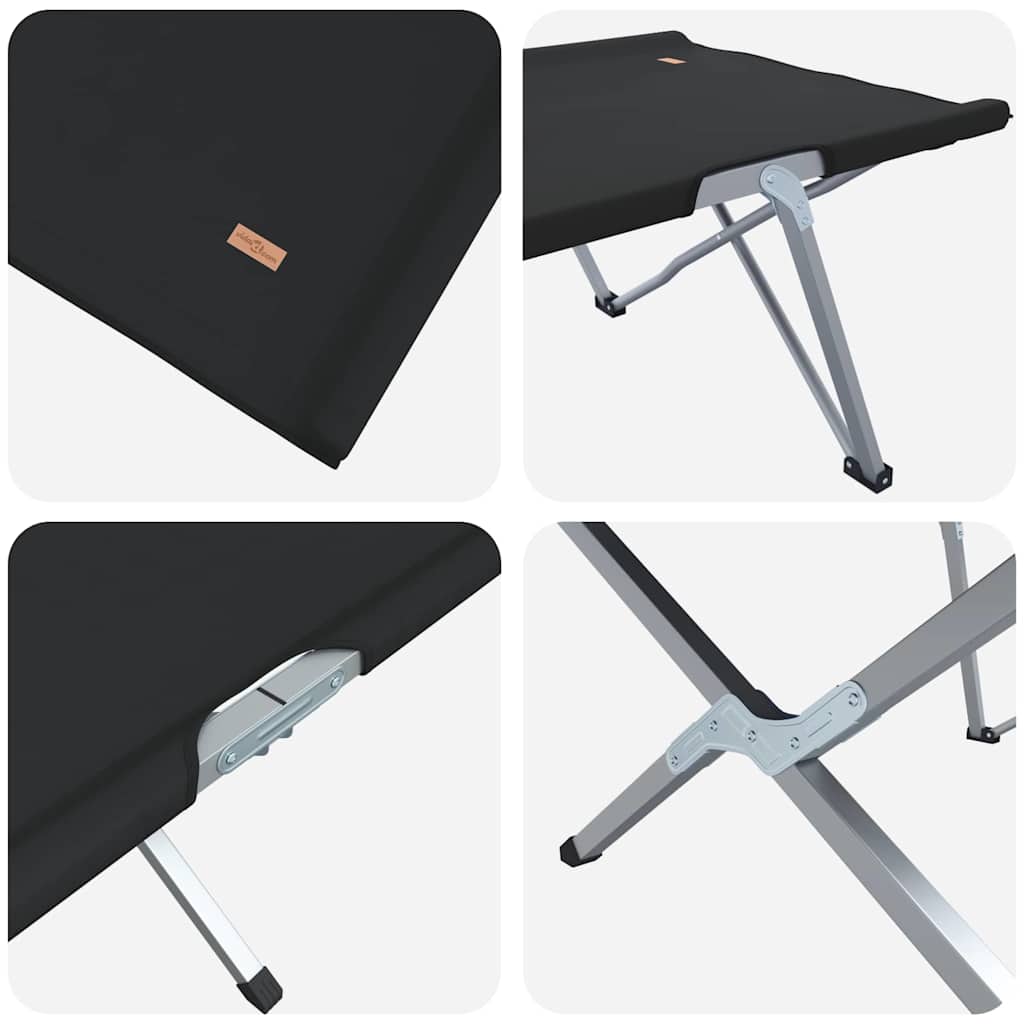Foldende Camping Seng 2 stk. Sort 194 x 62,5 x 42,5 cm