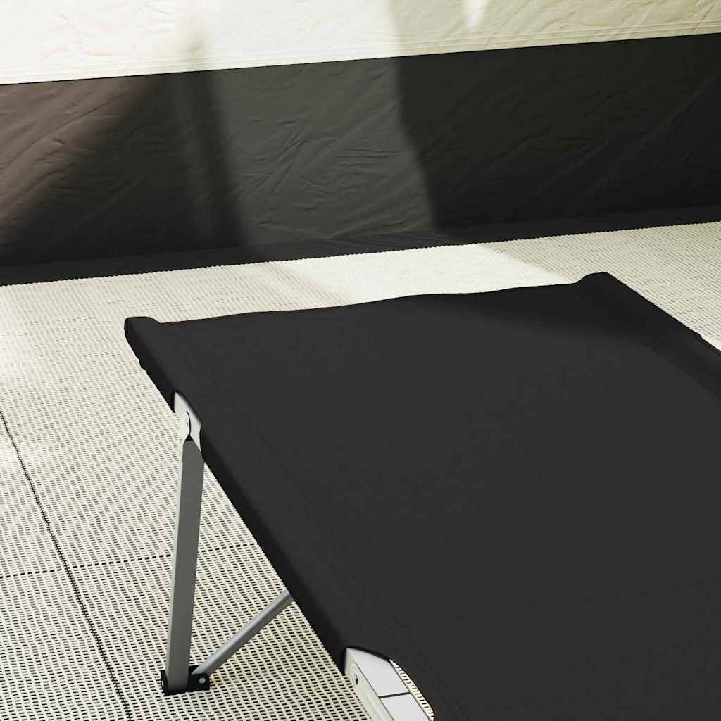 Foldende Camping Seng 2 stk. Sort 194 x 62,5 x 42,5 cm