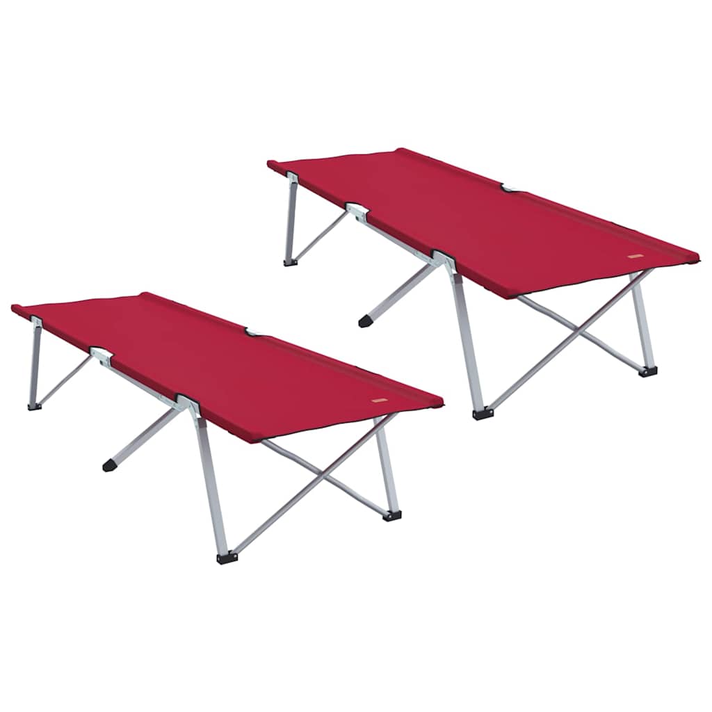 Foldende Camping Seng 2 stk. Rød 194 x 62,5 x 42,5 cm