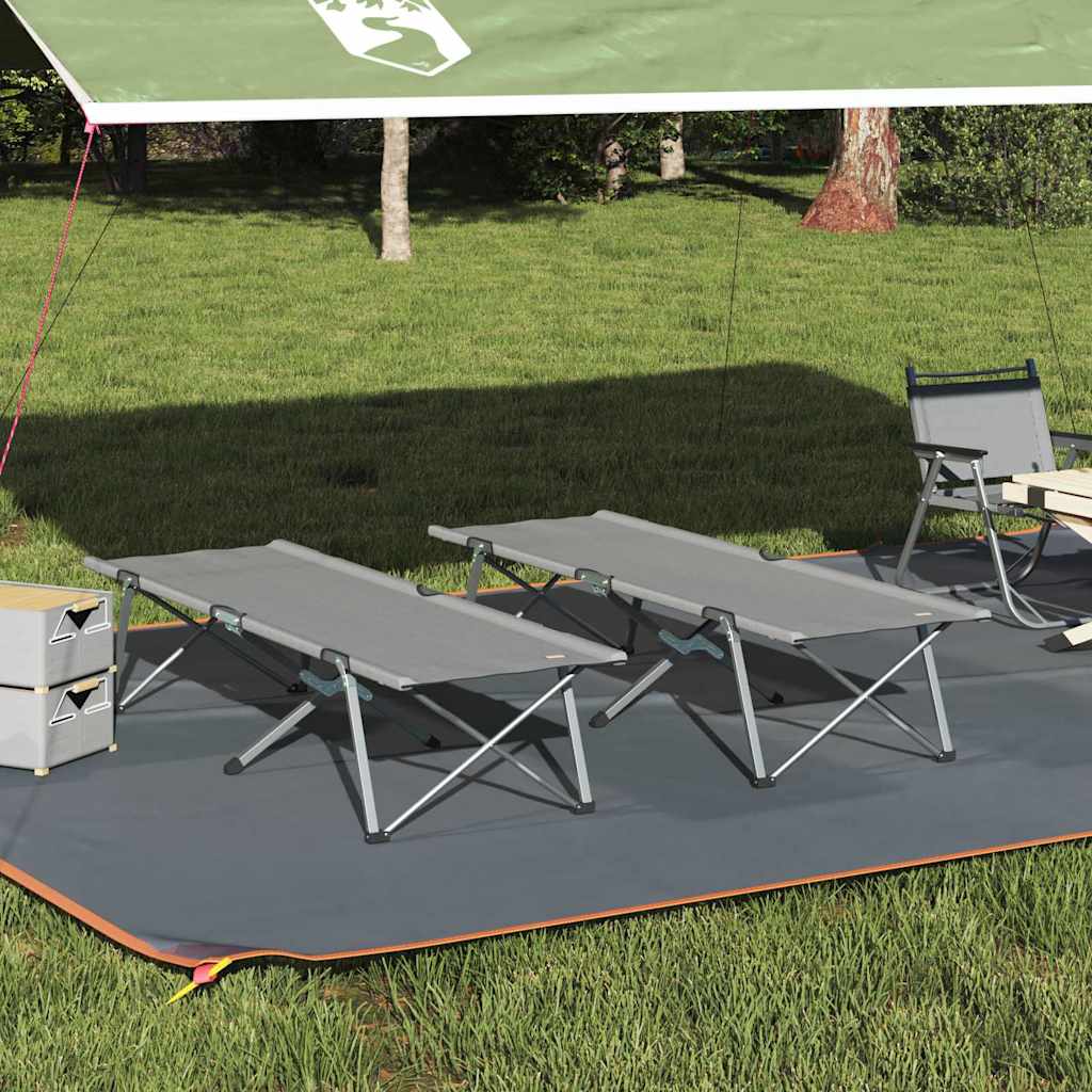 Foldende Camping Seng 2 stk. Grå 194 x 62,5 x 42,5 cm