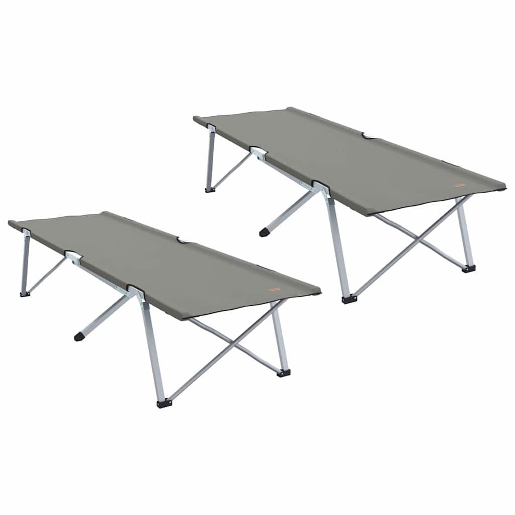 Foldende Camping Seng 2 stk. Grå 194 x 62,5 x 42,5 cm