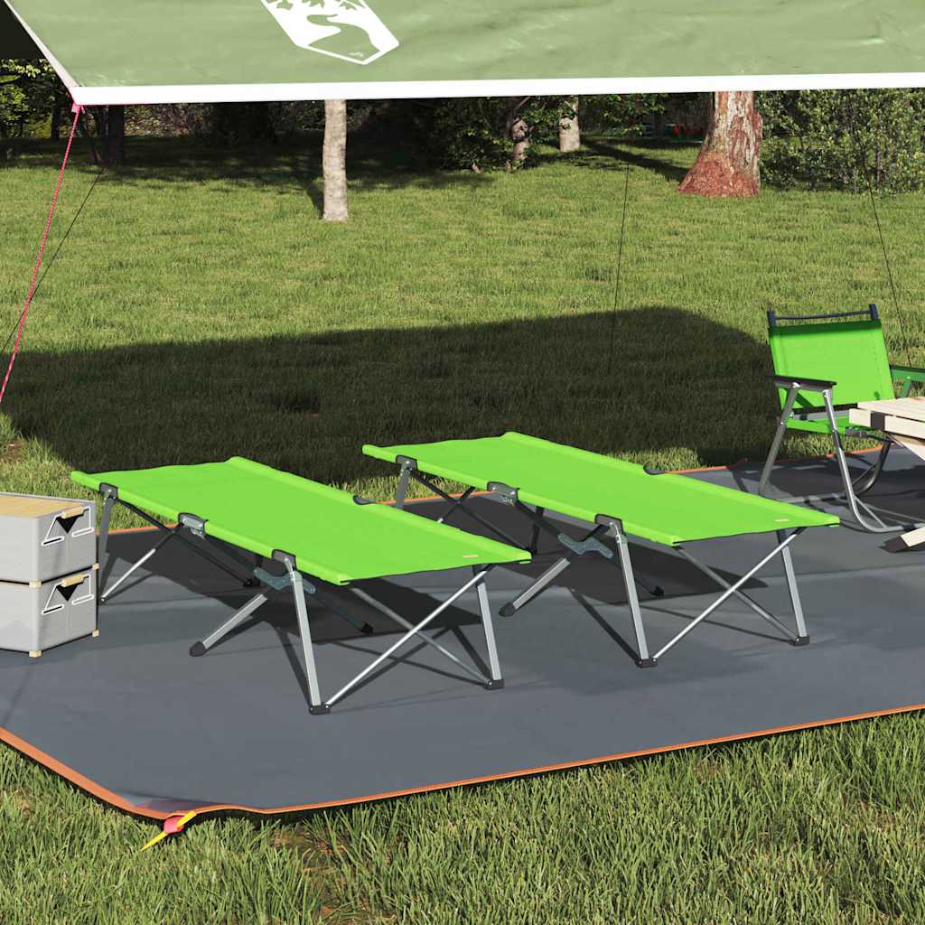 Foldende Camping Seng 2 stk. Grøn 194 x 62,5 x 42,5 cm