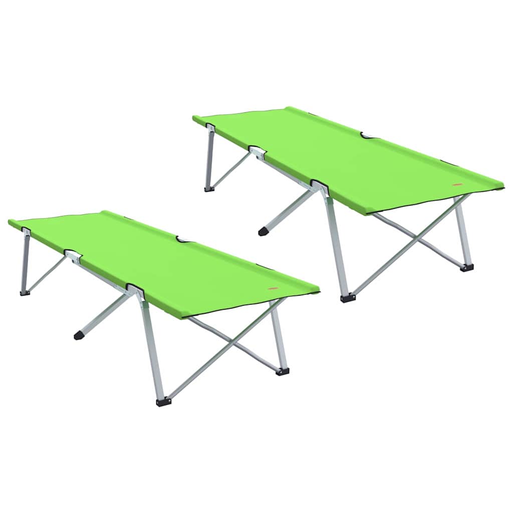 Foldende Camping Seng 2 stk. Grøn 194 x 62,5 x 42,5 cm