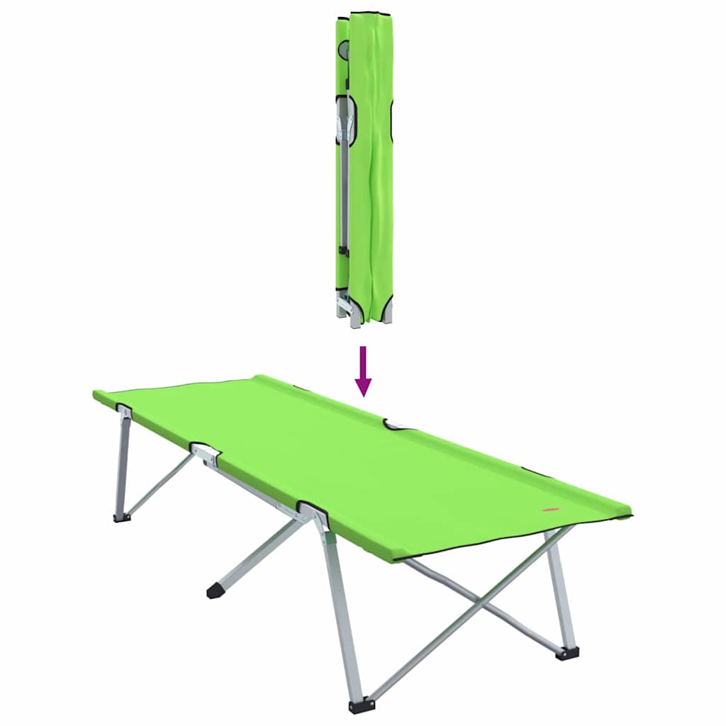 Foldende Camping Seng 2 stk. Grøn 194 x 62,5 x 42,5 cm