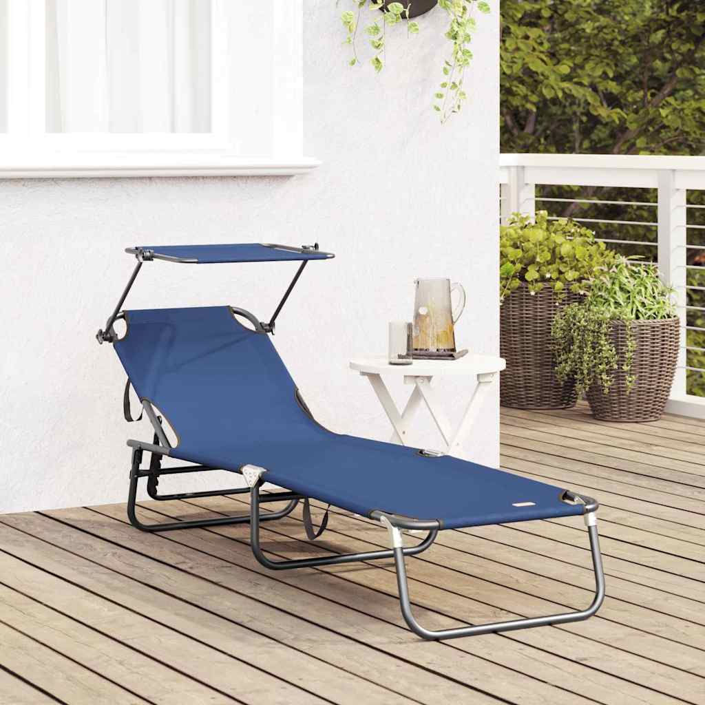 Foldestol Blå 190 x 57 x 81 cm oxford