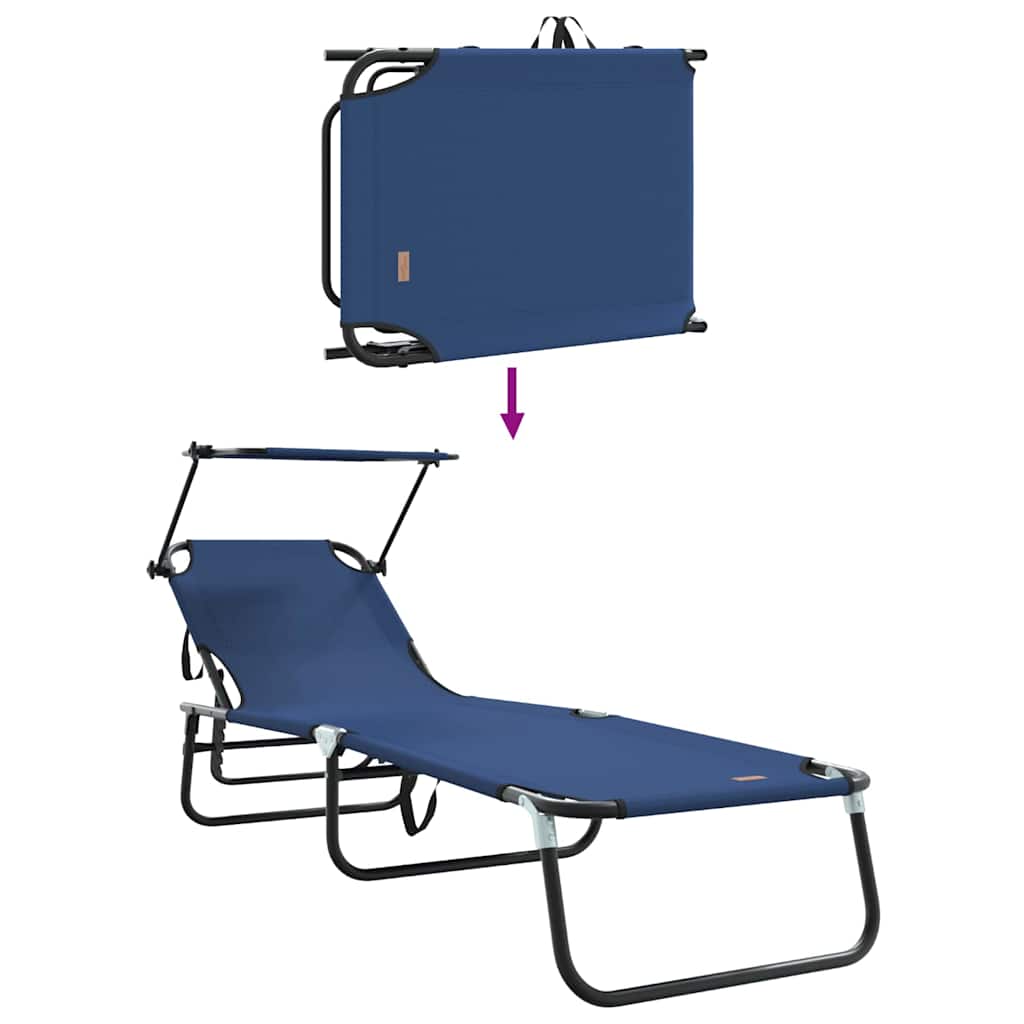 Foldestol Blå 190 x 57 x 81 cm oxford