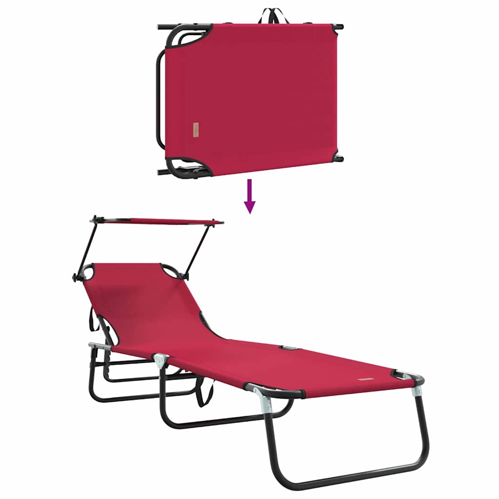 Foldestol Rød 190 x 57 x 81 cm oxford