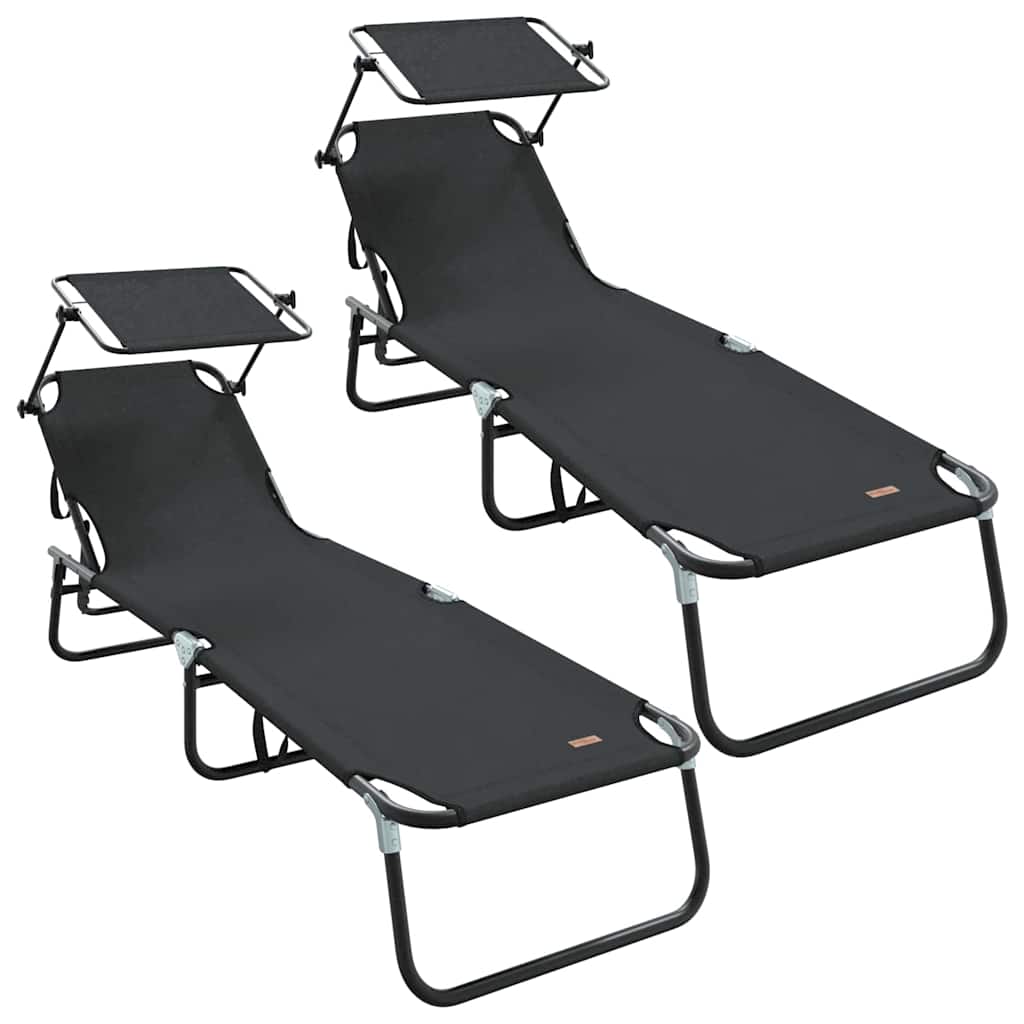 Foldestol 2 stk. oxford Sort