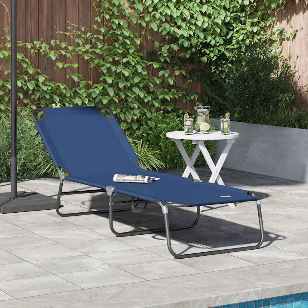 Foldestol Blå 188 x 57 x 86,5 cm Polyester