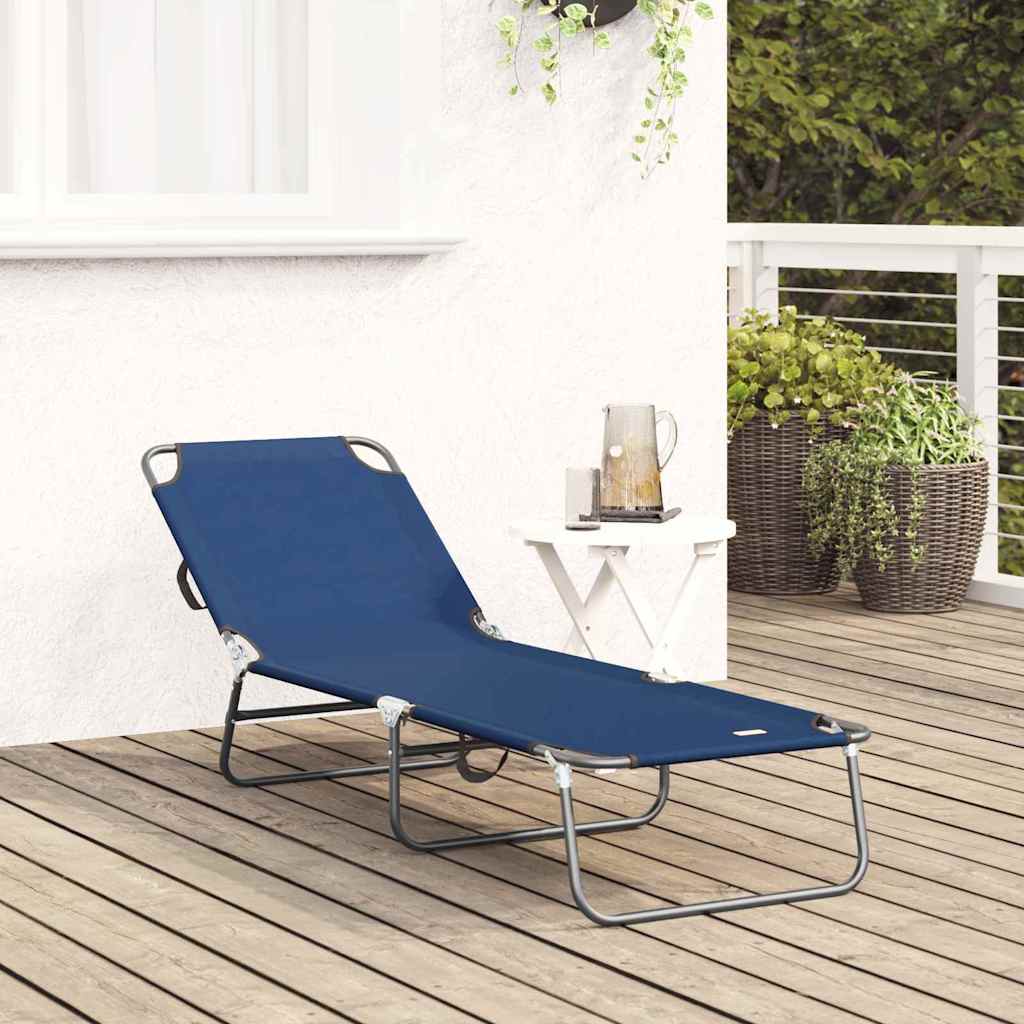 Foldestol Blå 188 x 57 x 86,5 cm Polyester