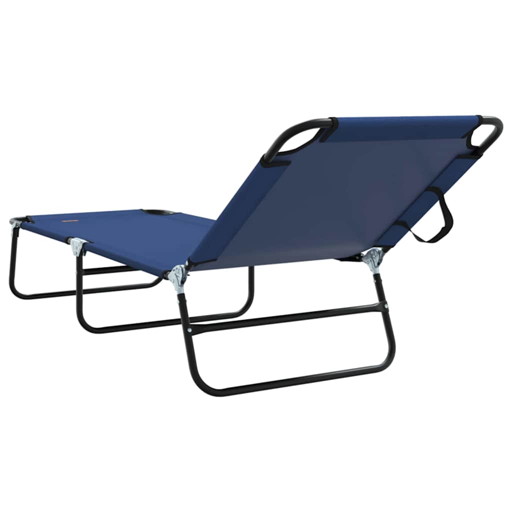 Foldestol Blå 188 x 57 x 86,5 cm Polyester