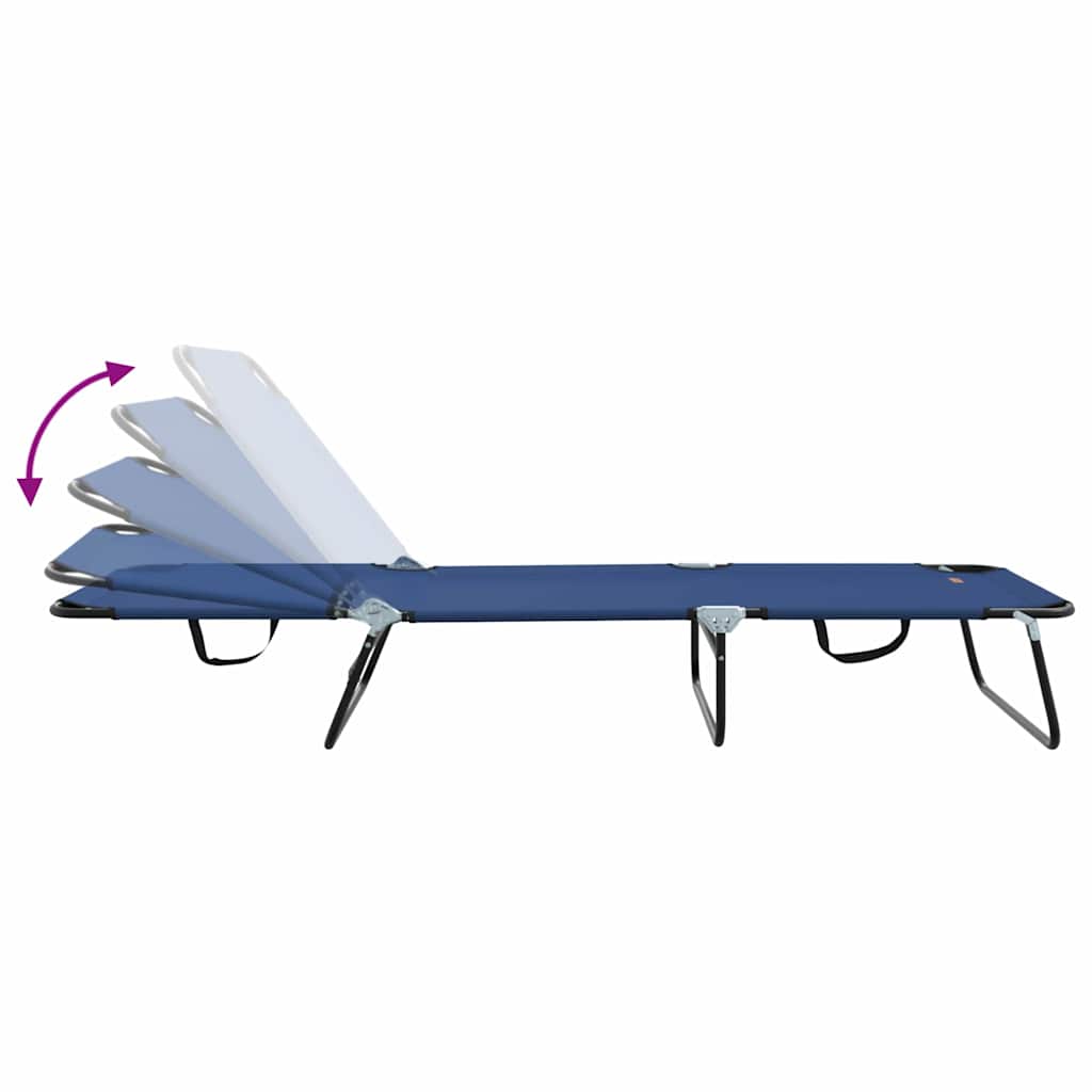 Foldestol Blå 188 x 57 x 86,5 cm Polyester
