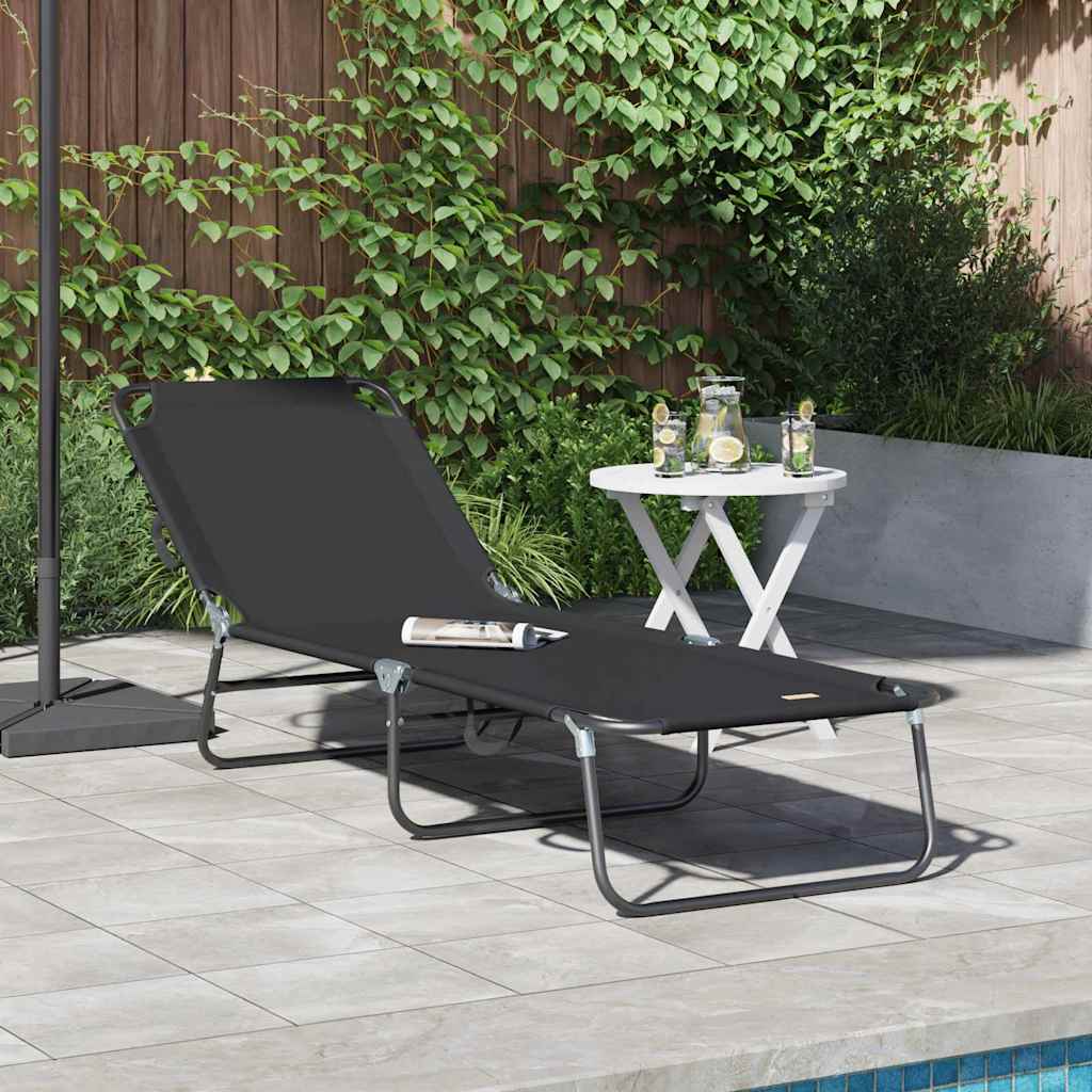 Foldestol Sort 188 x 57 x 86,5 cm Polyester