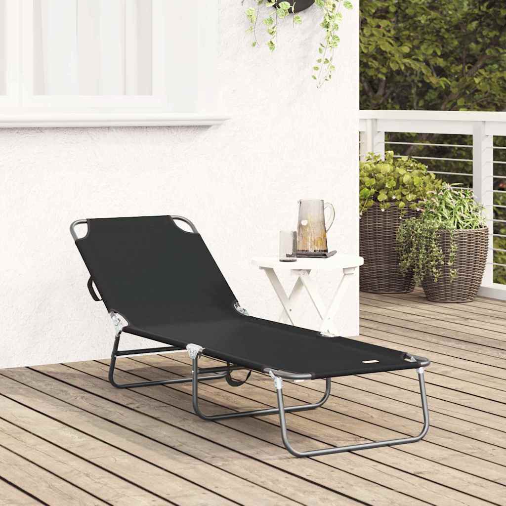 Foldestol Sort 188 x 57 x 86,5 cm Polyester