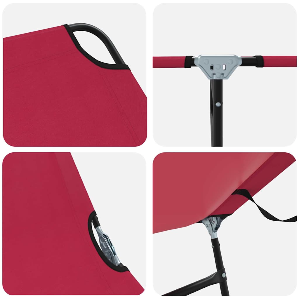 Foldestol Rød 188 x 57 x 86,5 cm Polyester