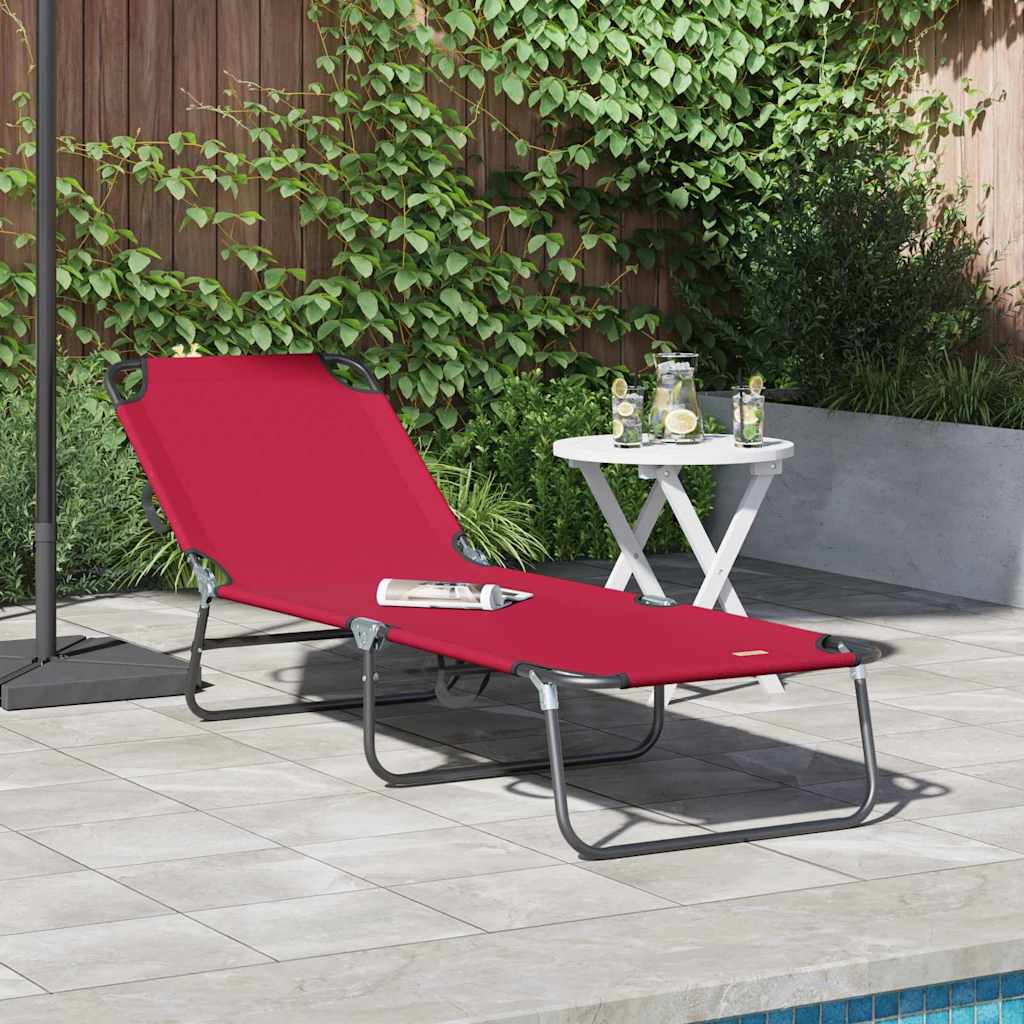 Foldestol Rød 188 x 57 x 86,5 cm Polyester