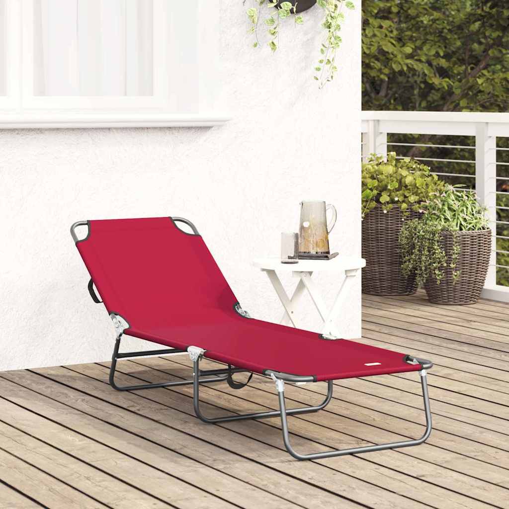 Foldestol Rød 188 x 57 x 86,5 cm Polyester